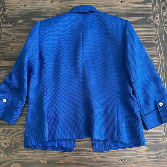 Tahari ASL Women’s Navy Blue Blazer Gold Buttons Size 14 – Classic Career Capsul - Picture 4 of 8